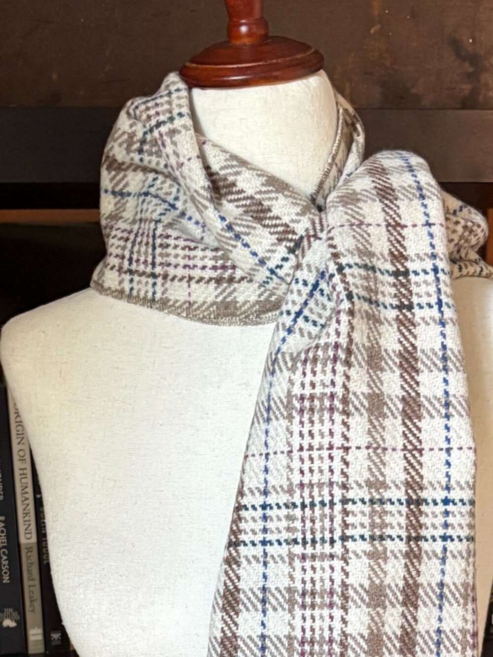 vintage men's plaid scarf